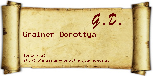 Grainer Dorottya névjegykártya